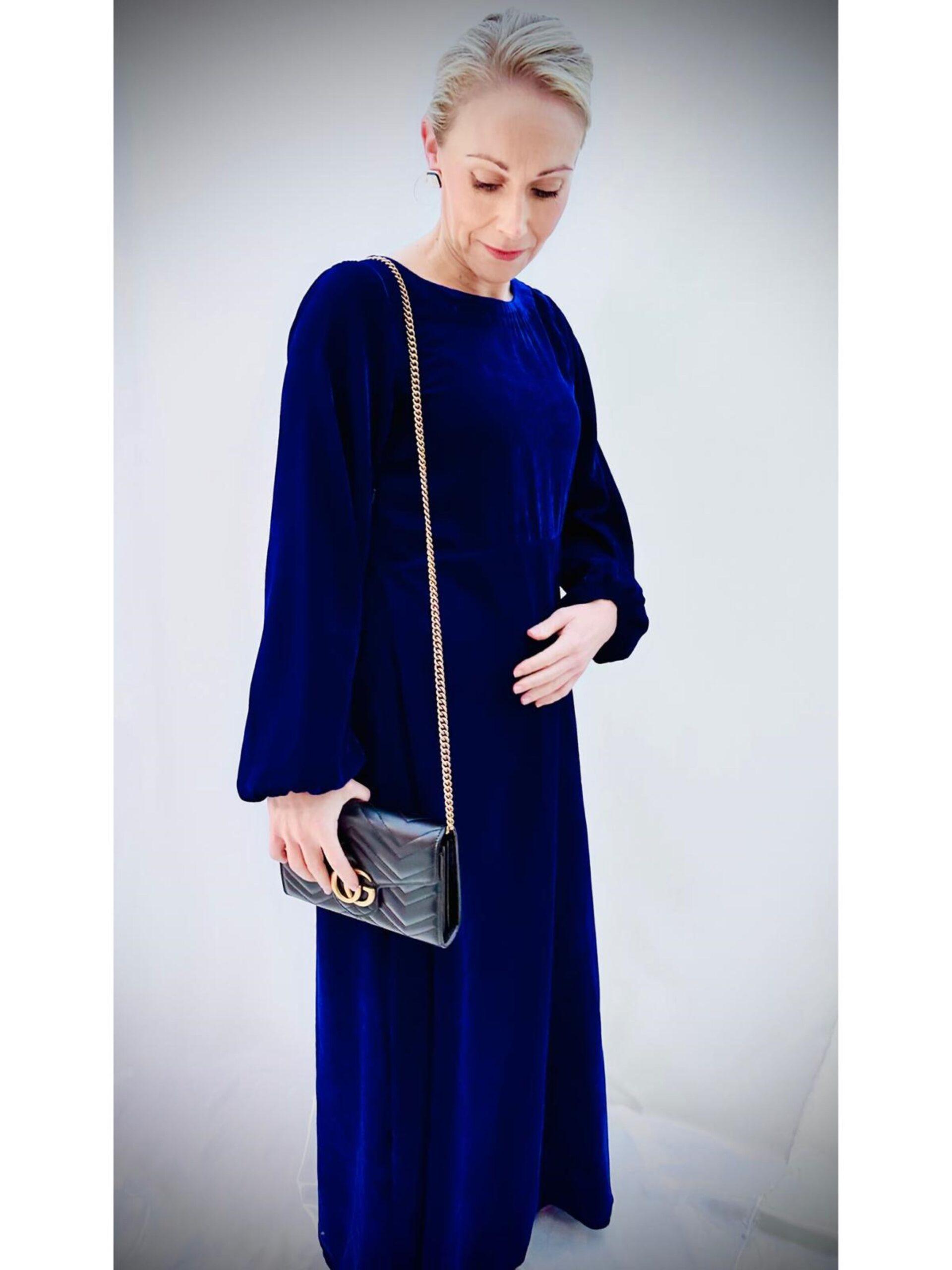 Royal Blue Velvet Dress